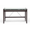 Baxton Studio Idabel Dark Brown Wood Modern Desk With Glass Top 70-3953